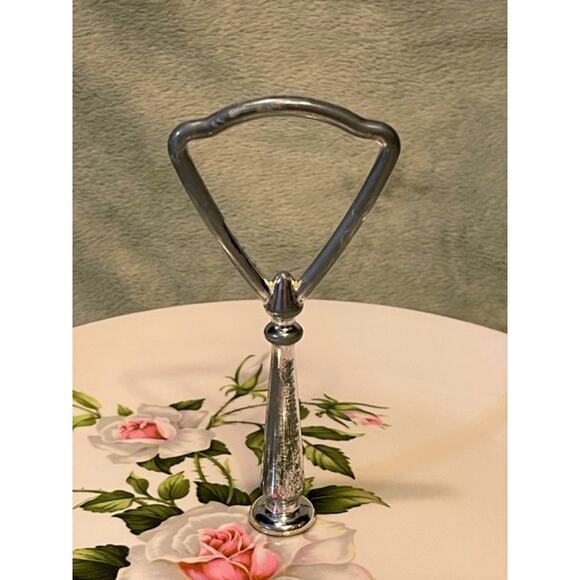 Vintage Crooksville USA Rose Design Porcelain 9 1/4" Serving Plate (1950s) - Picture 5 of 7